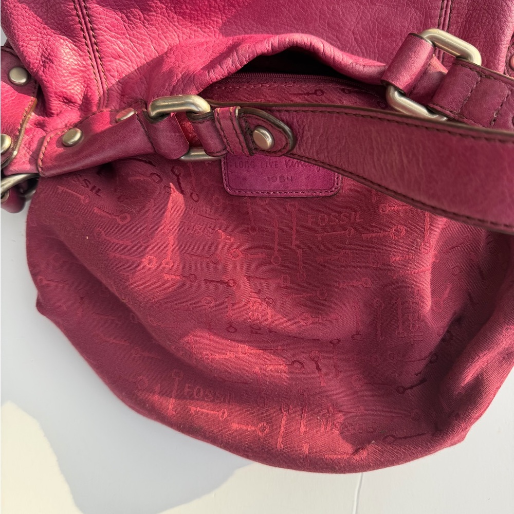 Fossil Burgundy Leather Satchel - Picture 11 of 16